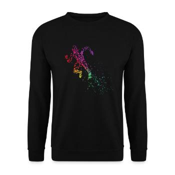 Leichtathletik Start Sprint Sprinter - Unisex Pullover - Schwarz - Vorne - Alina (178cm) & Michal (187cm)