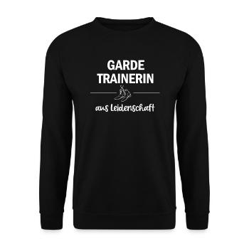 Gardetrainerin aus Leidenschaft Garde Karneval - Unisex Pullover - Schwarz - Vorne - Alina (178cm) & Michal (187cm)