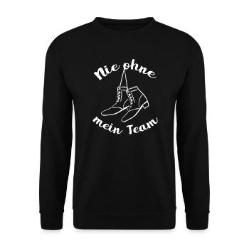 Garde Karneval Fasching Niemals ohne mein Team - Unisex Pullover - Schwarz - Vorne - Alina (178cm) & Michal (187cm)