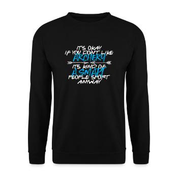 Tir à l'arc en anglais - Sweat-shirt Unisexe - noir - Devant - Alina (178cm) & Michal (187cm)