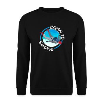 Né à Skydive - Sweat-shirt Unisexe - noir - Devant - Alina (178cm) & Michal (187cm)