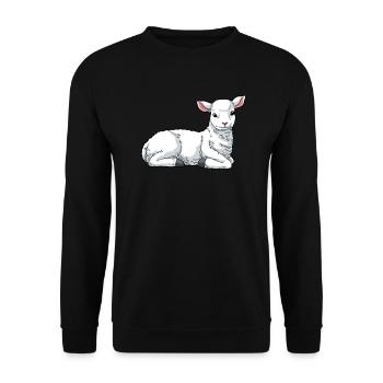 Lamb sheep domestic sheep - Unisex Sweatshirt - black - Front - Alina (178cm) & Michal (187cm)