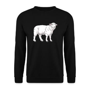 Drawn domestic sheep - Unisex Sweatshirt - black - Front - Alina (178cm) & Michal (187cm)