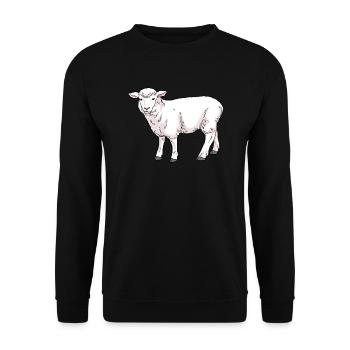 Sheep domestic sheep - Unisex Sweatshirt - black - Front - Alina (178cm) & Michal (187cm)
