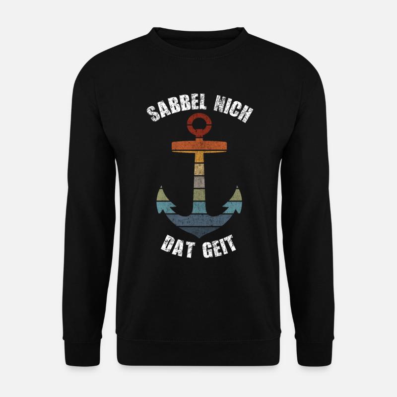 SABBEL NICH DAT GEIT GESCHENK RETRO ANKER - Unisex Pullover - Schwarz