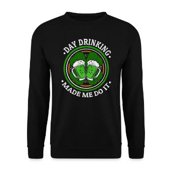 Tag Trinken brachte mich dazu, es St. Patrick's Day zu tun - Unisex Pullover - Schwarz - Vorne - Alina (178cm) & Michal (187cm)