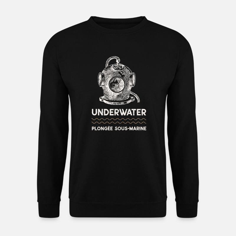 Unterwassertauchen - Vintage Diver - Unisex Pullover - Schwarz