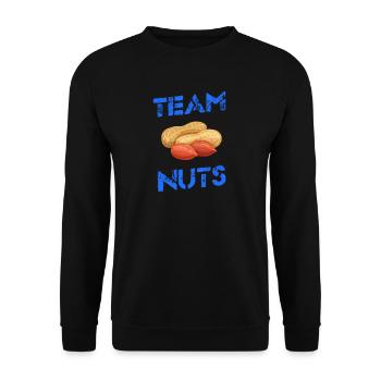 Gender Reveal Shirt - Team Nuts - Unisex Pullover - Schwarz - Vorne - Alina (178cm) & Michal (187cm)