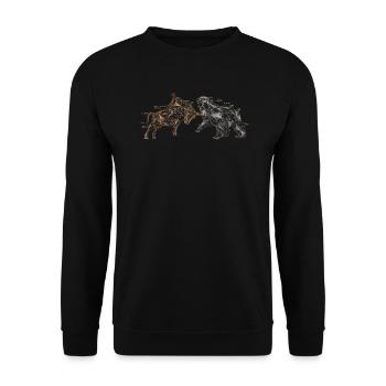 Bull And Bear Market - Trader - Unisex Sweatshirt - black - Front - Alina (178cm) & Michal (187cm)