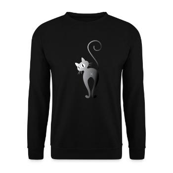 Chat Chat Chat Chat Kitty - Sweat-shirt Unisexe - noir - Devant - Alina (178cm) & Michal (187cm)