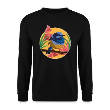 Vogel Pfeifen Fliegen Vögel Fun Lustiges Geschenk - Unisex Pullover - Schwarz - Vorne - Alina (178cm) & Michal (187cm)