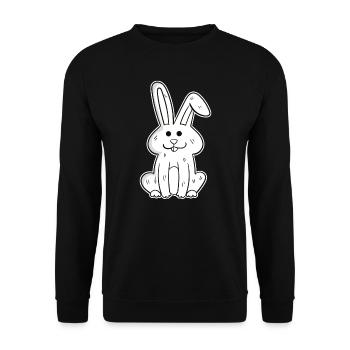 Hasen Lustiges Design Hase Häschen Fun Geschenk - Unisex Pullover - Schwarz - Vorne - Alina (178cm) & Michal (187cm)