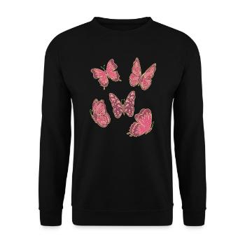 Butterfly butterfly nature - Unisex Sweatshirt - black - Front - Alina (178cm) & Michal (187cm)