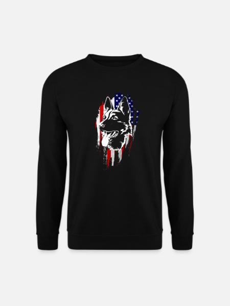 German Shepherd Patriotic - Unisex Sweatshirt - black