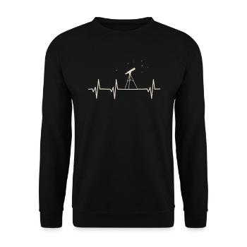 Star gazing heartbeat for astronomers - Unisex Sweatshirt - black - Front - Alina (178cm) & Michal (187cm)