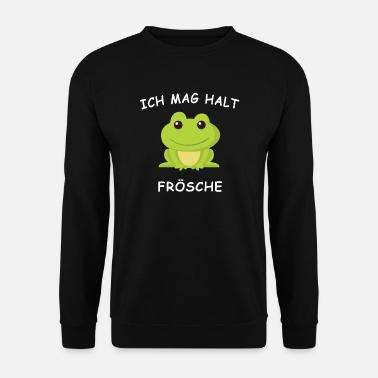 Frosch Frösche Comic Amphibien Emote Geschenk - Unisex Pullover - Schwarz