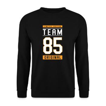 85 Year Old - 85th Birthday Funny Gift - Unisex Sweatshirt - black - Front - Alina (178cm) & Michal (187cm)