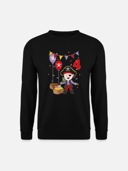 4 Jahre Pirat Kindergeburtstag Kinder Fun Geschenk - Unisex Pullover - Schwarz