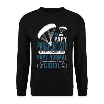 PAPY PARAPENTISTE cadeau parapente - Sweat-shirt Unisexe - noir - Devant - Alina (178cm) & Michal (187cm)