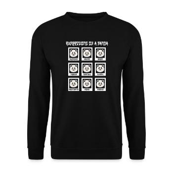 Emotionen eines Panda - Expressions of a Panda - Unisex Pullover - Schwarz - Vorne - Alina (178cm) & Michal (187cm)