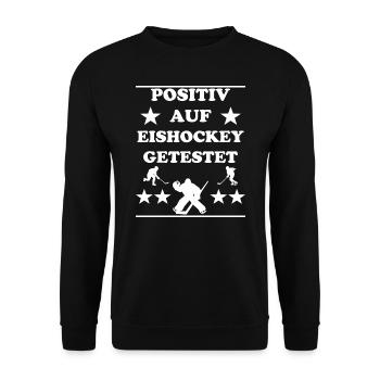 Eishockey Spieler Lustiger Spruch Sport Geschenk - Unisex Pullover - Schwarz - Vorne - Alina (178cm) & Michal (187cm)