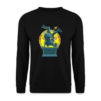 Statue of Liberty makes headstand 1-20-21 - Unisex Sweatshirt - black - Front - Alina (178cm) & Michal (187cm)