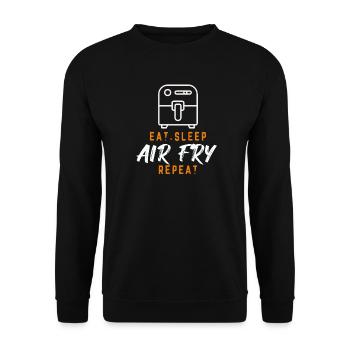 Mangez Sleep Air Fry Repeat - Friteuse à air - Sweat-shirt Unisexe - noir - Devant - Alina (178cm) & Michal (187cm)