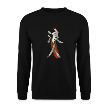 Japanese Symbol Kanji For Ronin - Unisex Sweatshirt - black - Front - Alina (178cm) & Michal (187cm)