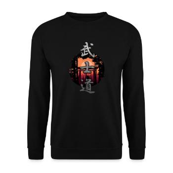 Japanese Symbol Kanji For Bushido - Unisex Sweatshirt - black - Front - Alina (178cm) & Michal (187cm)