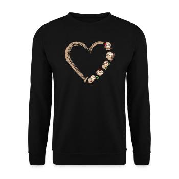 Cute baby sloth heart for sloth lover - Unisex Sweatshirt - black - Front - Alina (178cm) & Michal (187cm)
