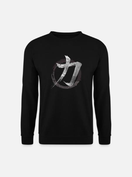 Japanische Syische Symbol Kanji Stärke - Japan-Liebhaber - Mot - Unisex Pullover - Schwarz