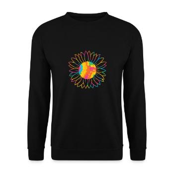 Bunte Sonnenblume Bunte Sonnenblumen Welt - Unisex Pullover - Schwarz - Vorne - Alina (178cm) & Michal (187cm)