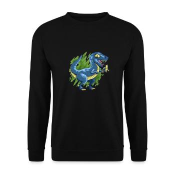 Banana Raptor dinosaures mange la banane drôle vegan - Sweat-shirt Unisexe - noir - Devant - Alina (178cm) & Michal (187cm)