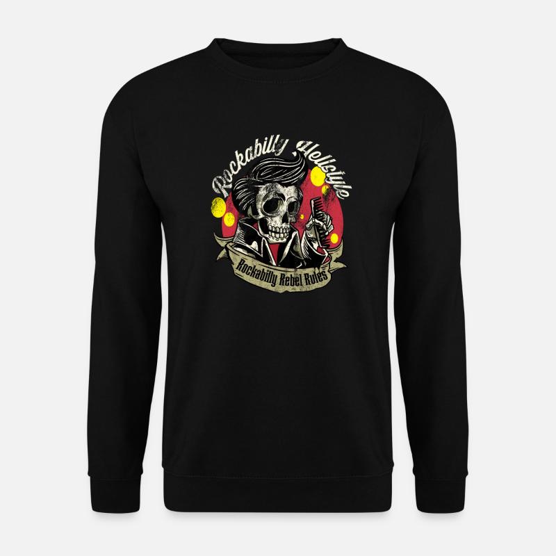 Rockabilly Rebel Rules Rockabilly Hellstyle - Unisex Pullover - Schwarz