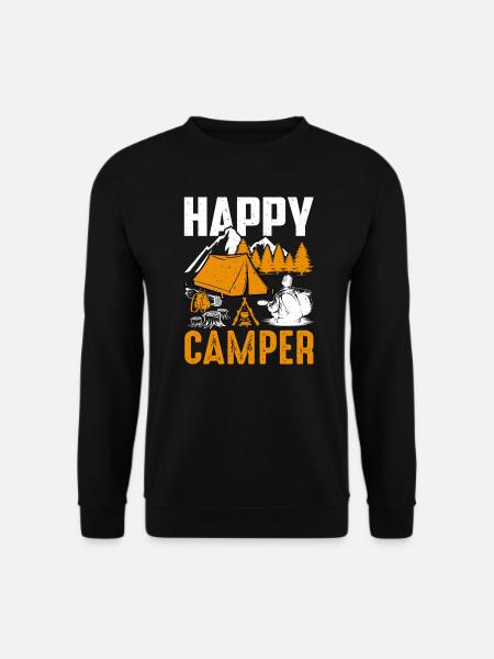 Happy Camper Campfire Camping Gifts - Unisex Sweatshirt - black