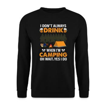 Happy Camper Lagerfeuer Camping Geschenke - Unisex Pullover - Schwarz - Vorne - Alina (178cm) & Michal (187cm)