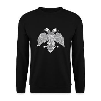 Starker Albanischer Adler - Unisex Pullover - Schwarz - Vorne - Alina (178cm) & Michal (187cm)