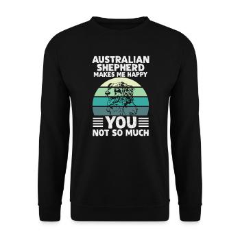 CHEPHERD AUSTRALIEN MAKES ME HEUREUX VOUS N’AVEZ PAS BESOIN DE MUCH - Sweat-shirt Unisexe - noir - Devant - Alina (178cm) & Michal (187cm)