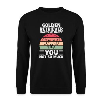 GOLDEN RETRIEVER MAKES ME HAPPY YOU NOT SO MUCH - Sweat-shirt Unisexe - noir - Devant - Alina (178cm) & Michal (187cm)