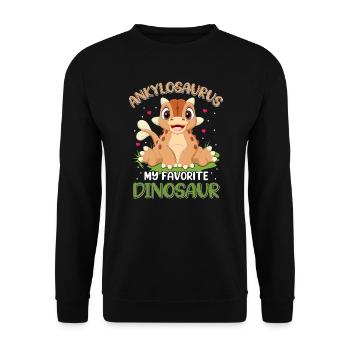 Ankylosaurus Dinosaur Gift Kids - Unisex Sweatshirt - black - Front - Alina (178cm) & Michal (187cm)