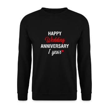 Joyeux anniversaire de mariage en anglais - Sweat-shirt Unisexe - noir - Devant - Alina (178cm) & Michal (187cm)
