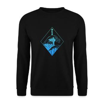 Great Wave of Kanagawa - Unisex Pullover - Schwarz - Vorne - Alina (178cm) & Michal (187cm)