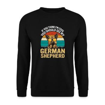 BERGER ALLEMAND COOL - Sweat-shirt Unisexe - noir - Devant - Alina (178cm) & Michal (187cm)