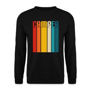 Camper Retro Sonnenuntergang farbenfroh - Unisex Pullover - Schwarz - Vorne - Alina (178cm) & Michal (187cm)