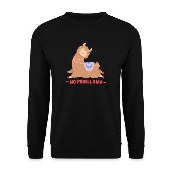 Lama Alpagas retro Vintage - Sweat-shirt Unisexe - noir - Devant - Alina (178cm) & Michal (187cm)