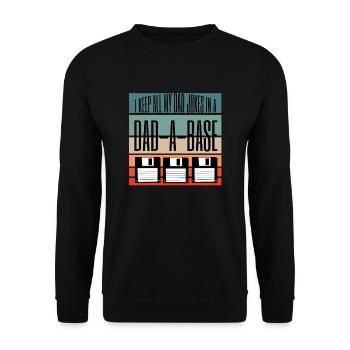 Ich halte alle meine Papa Witze in einem Vater eine Basis - Unisex Pullover - Schwarz - Vorne - Alina (178cm) & Michal (187cm)