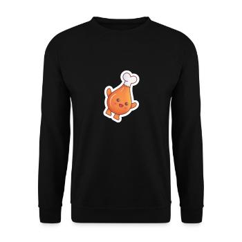 Happy Hot Dog - Food Kawaii Design - Unisex Sweatshirt - black - Front - Alina (178cm) & Michal (187cm)
