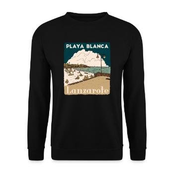 PLAYA BLANCA LANZAROTE - Unisex Pullover - Schwarz - Vorne - Alina (178cm) & Michal (187cm)