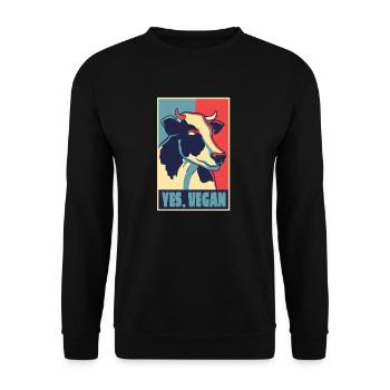AFFICHE VACHE VEGAN - Sweat-shirt Unisexe - noir - Devant - Alina (178cm) & Michal (187cm)