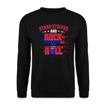 Stars And Stripes And Rock And Roll USA 2021 - Unisex Sweatshirt - black - Front - Alina (178cm) & Michal (187cm)